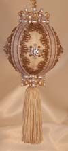 Tassel Ornament Victorian Style Ivory and gold Vintage Trims Christmas Tree Ornament