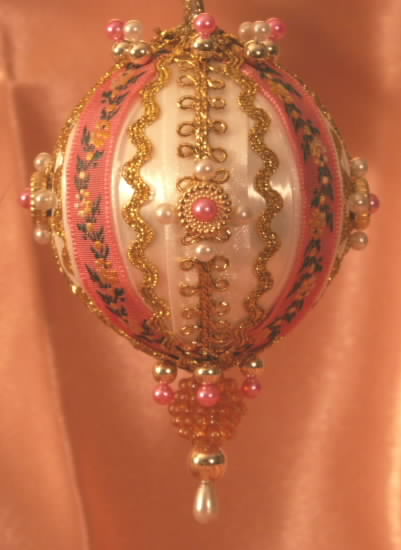 Peach Victorian Christmas Ornaments
