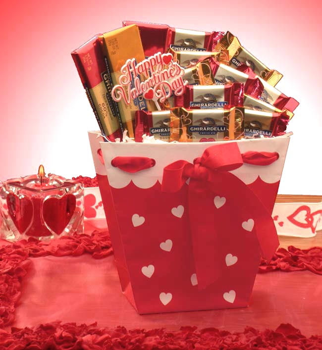 Ghirardelli Valentine Gift Basket Overnight Shipping