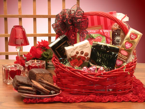 Sweet On You Valentine Gift Basket Overnight Shipping