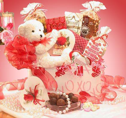 V Day Valentine Gift Basket Overnight Shipping