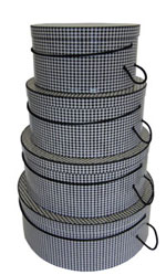 Houndstooth Hatboxes Black and White Houndstooth Pattern on this beautiful set of hat boxes