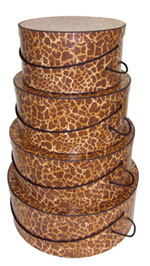 Set of four beautiful Giraffe pattern hatboxes also can be purchase as a single Giraffe hatbox