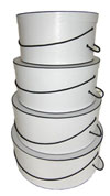White Crocodile pattern on this gorgeous set of hatboxes nest set of four, sets of three and single sized available