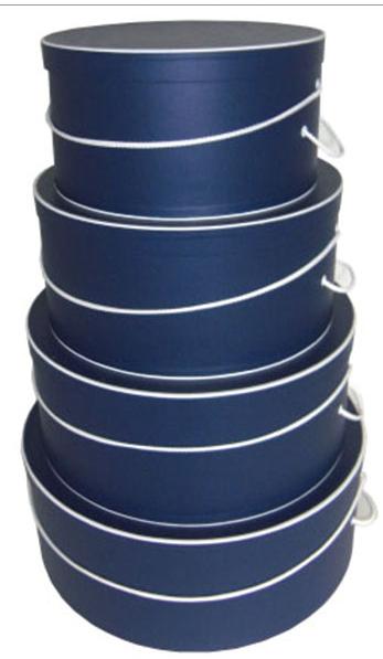 navy blue hatbox set