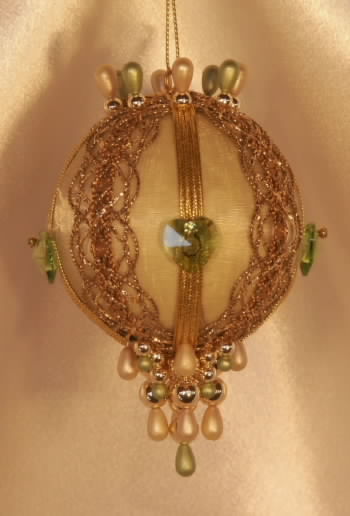 Peridot Swarovski heart shaped Crystals form this stunning August Birthstone Ornament