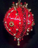 Christmas Ornaments "Red Garter"  View all Red and Gold Victorian Style Christmas Ornaments